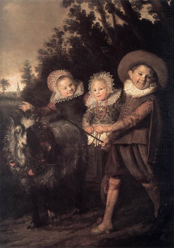 HALS, Frans Three Children with a Goat Cart china oil painting image